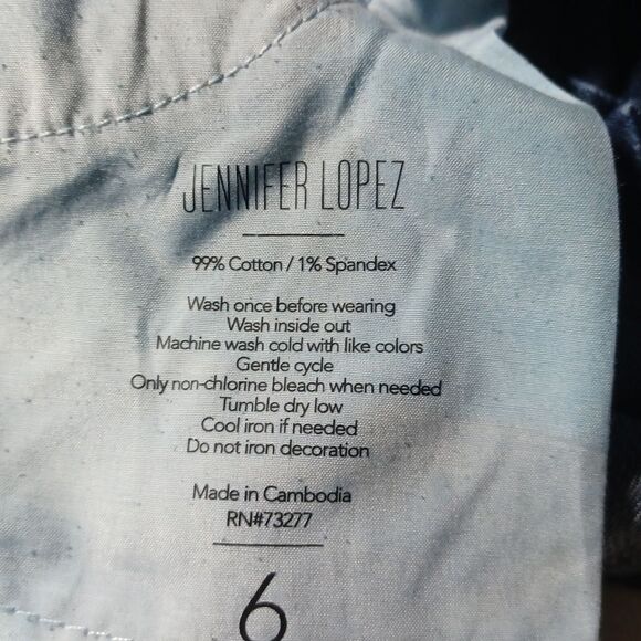 649339....JLO Straight leg Jeans Size 6, W30" 26"Inseam 9"Rise - Picture 6 of 6
